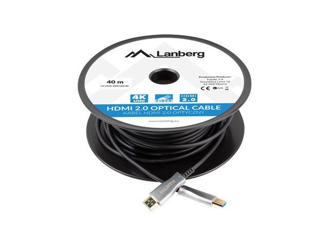 Lanberg CA-HDMI-20FB-0400-BK HDMI cable 40 m HDMI Type A (Standard) Black, Silver