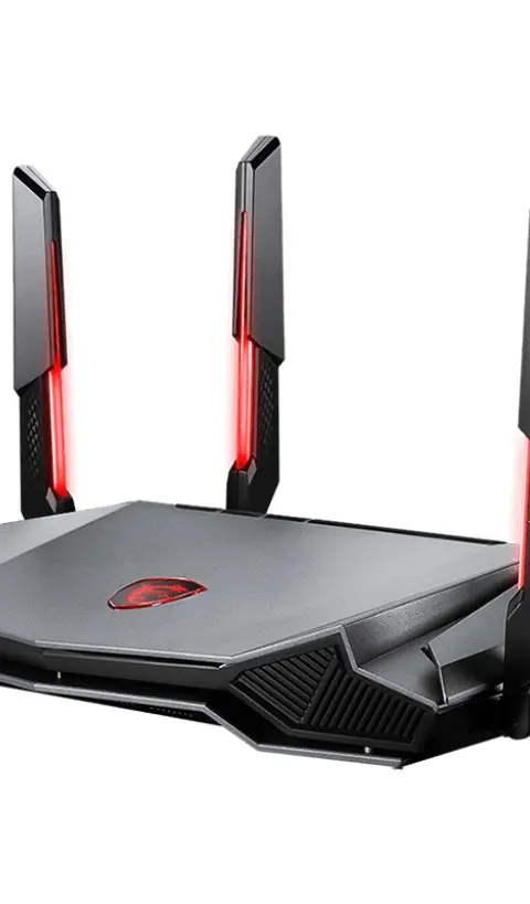 MSI RADIX AXE6600 WIFI 6E TRI-BAND wireless router Gigabit Ethernet Dual-band (2.4 GHz / 5 GHz) Black, Red