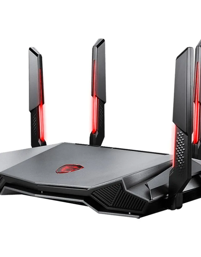 MSI RADIX AXE6600 WIFI 6E TRI-BAND wireless router Gigabit Ethernet Dual-band (2.4 GHz / 5 GHz) Black, Red