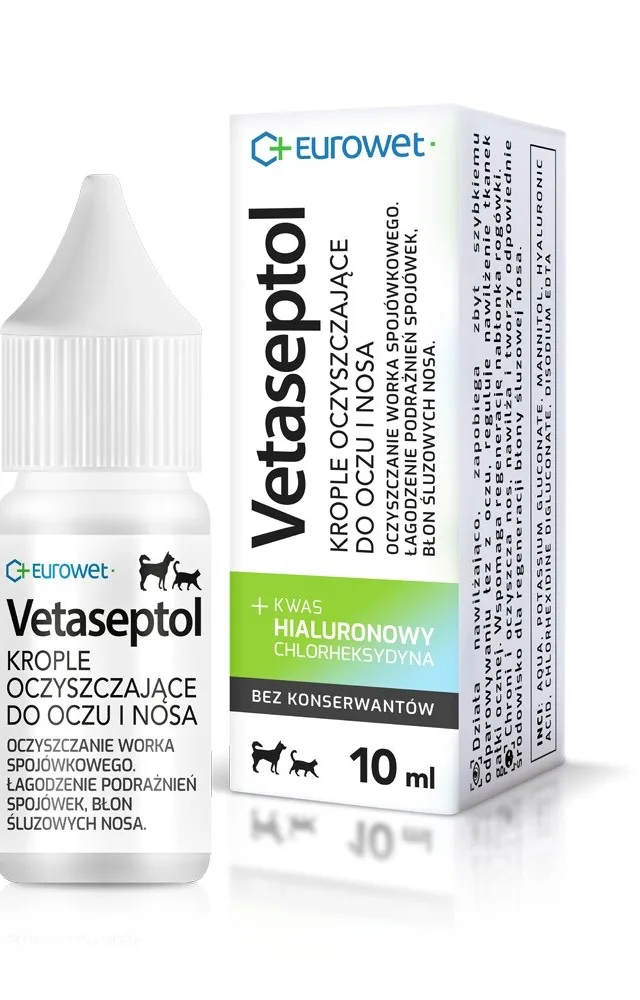 EUROWET Vetaseptol - Cleansing Drops For Eyes And Nose For Dogs And Cats - 10 Ml
