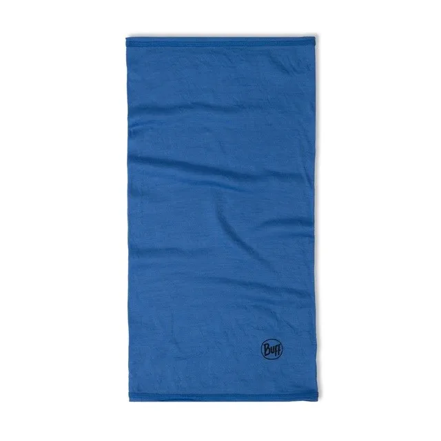 Buff Merino Lightweight Jr Solid Children'S Merino Wool Neck Warmer Blue