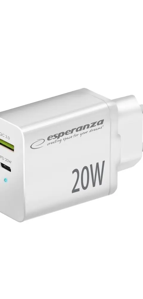 Esperanza EZC105W Mains Charger 20W White