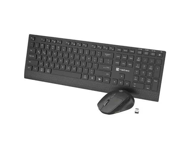 IN-1 SET NATEC STINGRAY 2 KEYBOARD MOUSE US WIRELESS TILT WHEEL 2-