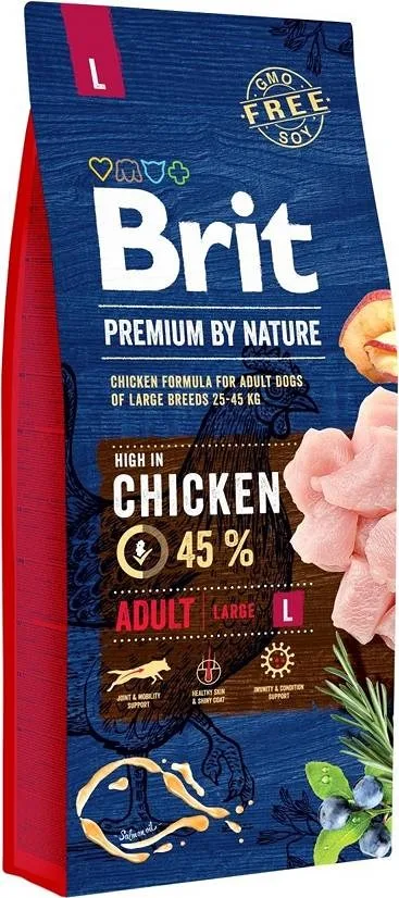 BRIT Premium By Nature Adult Large Chicken - Dry Dog Food - 15 Kg