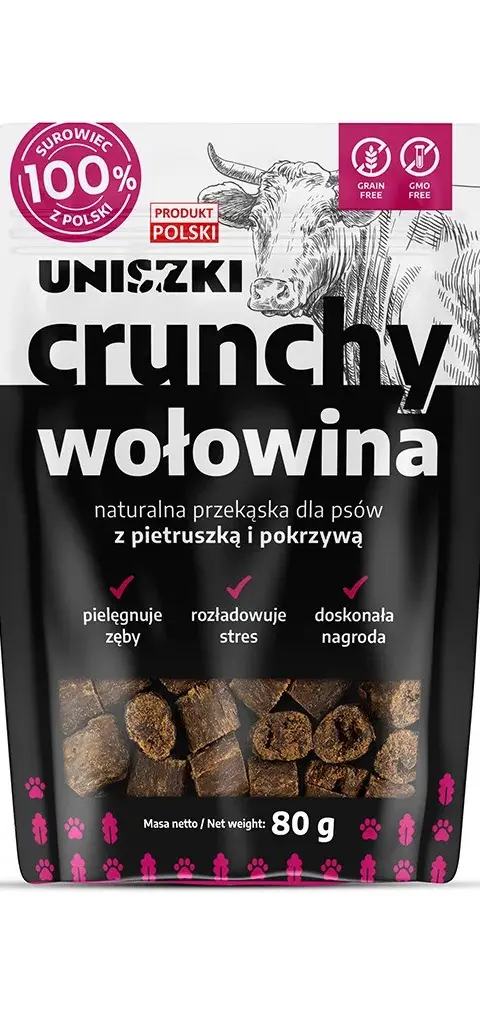 UNISZKI Crunchy Beef With Parsley And Nettle - Dog Treat - 80g