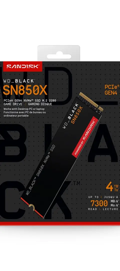Western Digital Black WD_BLACK™ SN850X NVMe™ SSD POWERED BY SANDISK 4 TB
