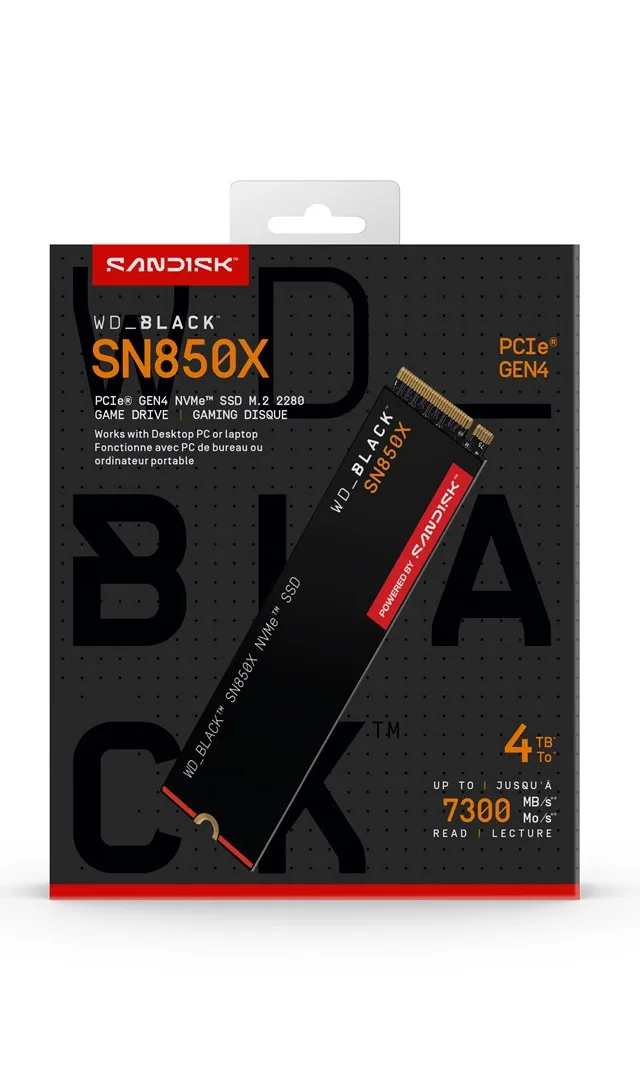 Western Digital Black WD_BLACK™ SN850X NVMe™ SSD POWERED BY SANDISK 4 TB