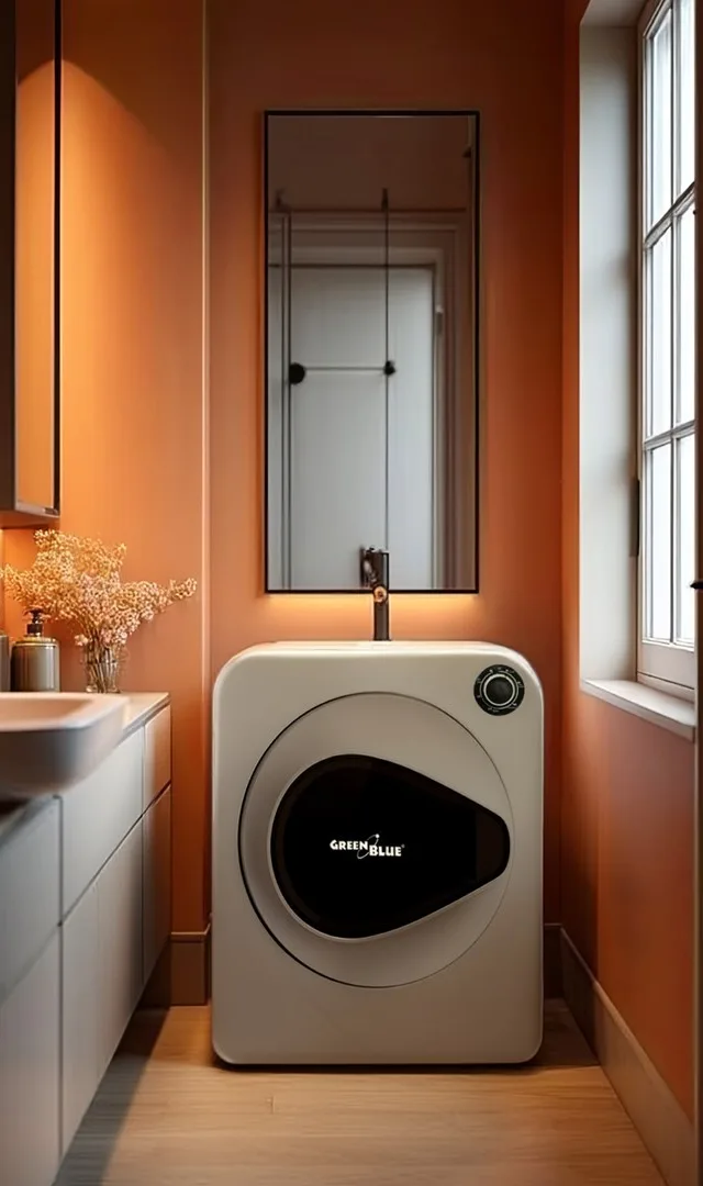 GreenBlue GB405 Tumble Dryer Electric Clothes 830W 3kg Mini Travel Vented Freestanding Wall Mount 5 Drying Programs