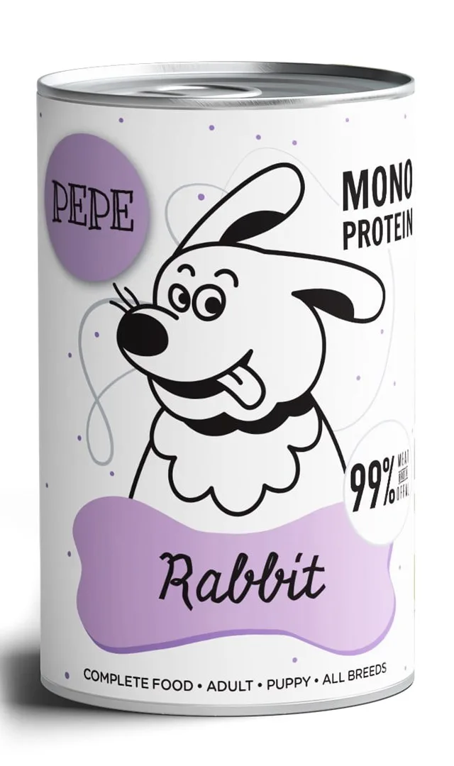 PAKA ZWIERZAKA Pepe Rabbit - Wet Dog Food - 400g