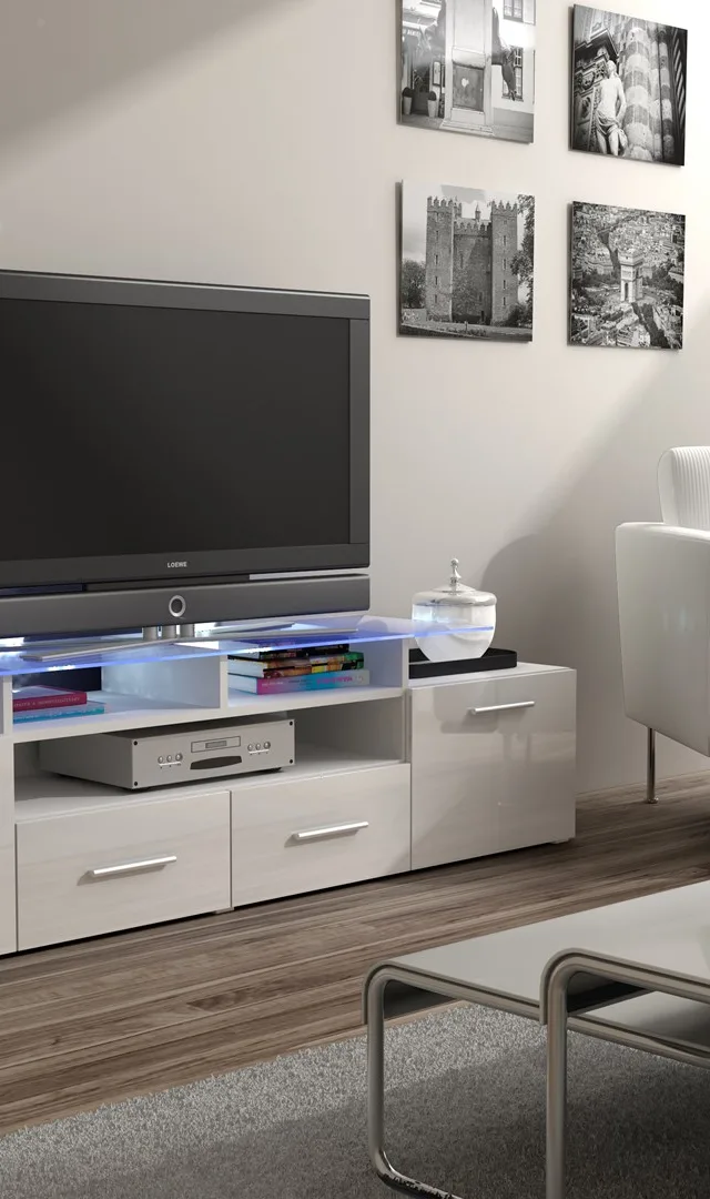 Cama TV Stand EVORA 200 White/White Gloss