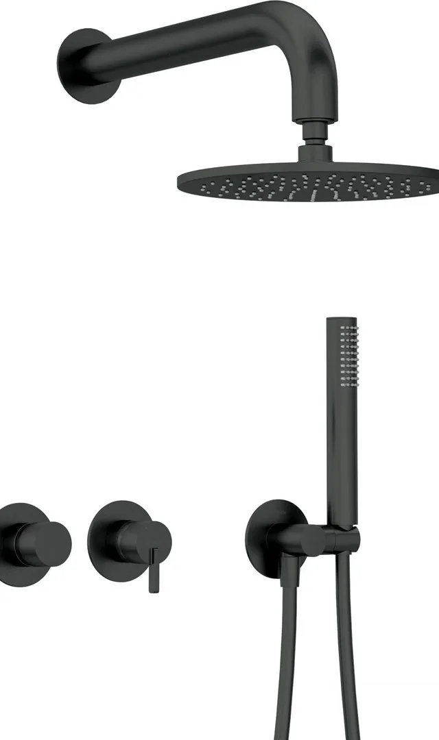 Concealed Shower Set With Overhead Shower - With Horizontal Mixer