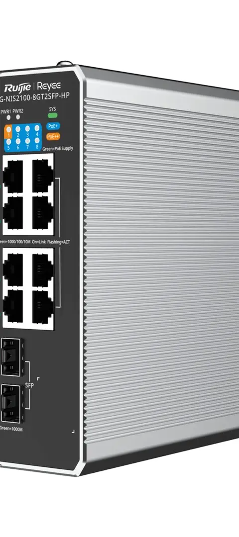Ruijie Networks RG-NIS2100 Managed L2 Gigabit Ethernet (10/100/1000) Power over Ethernet (PoE) Black, Stainless steel