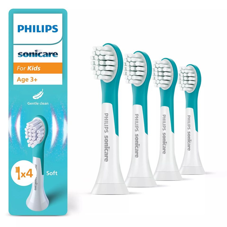 Aufsteckzahnbrste HX6034/90 / Sonicare For Kids 3 4-Pack Blau/Wei