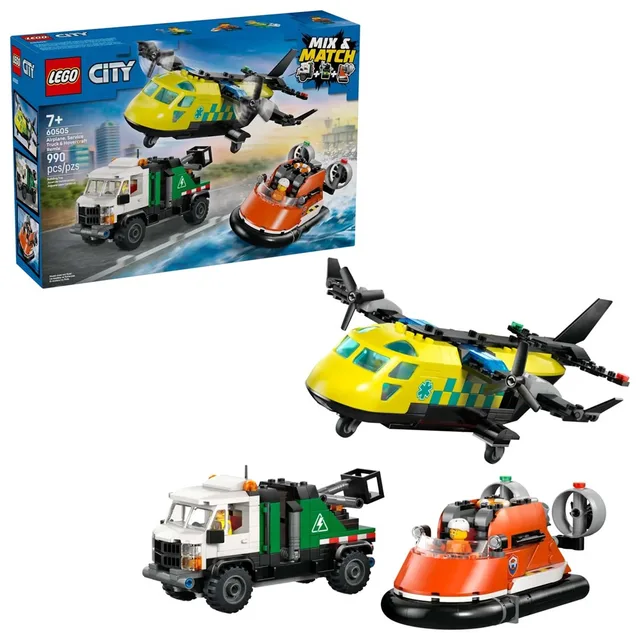 LEGO 60505 City Kombinationsset Mit Flugzeug, Wartungsfahrzeug Und Luftkissenboot