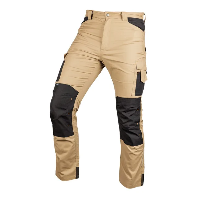 Spodnie robocze Mix&Match, Canvas, wzmocnienia z Cordury, beżowo-czarne, rozmiar M