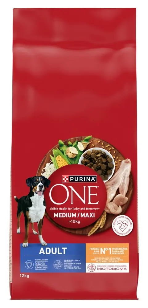 PURINA One Adult Medium/Maxi Rich In Chicken With Rice - Dry Dog Food - 12kg