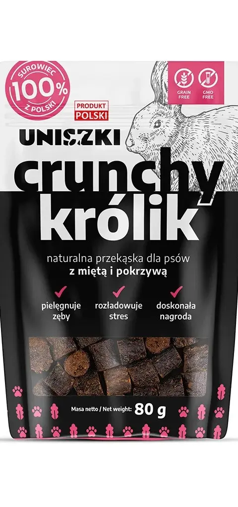 UNISZKI Crunchy Rabbit With Mint And Nettle - Dog Treat - 80g