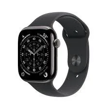 Apple Watch Series 11 GPS Cellular 46mm Slate Titanium Case With Black Sport Band - M/L