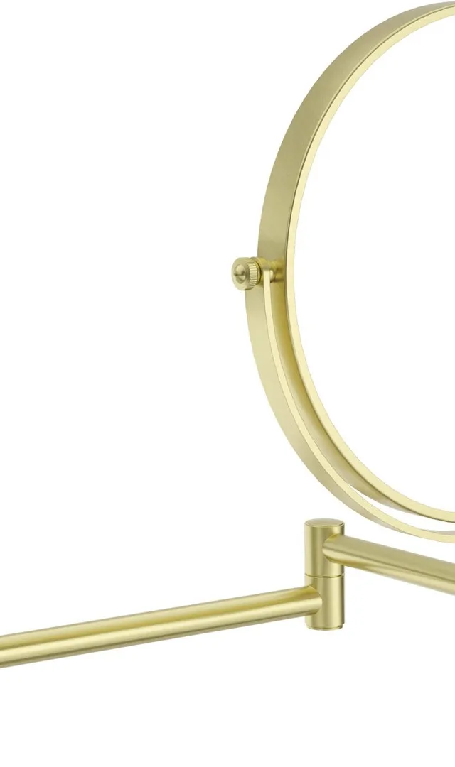 Cosmetic mirror on movable arm