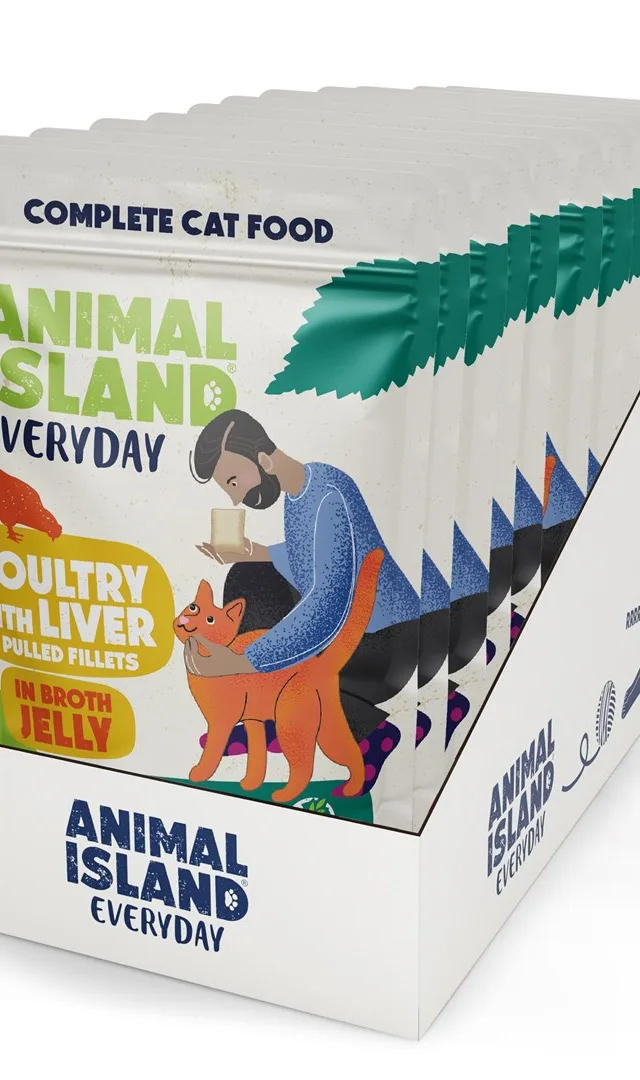 ANIMAL ISLAND Everyday Poultry And Liver In Jelly - Wet Cat Food - 12 X 85g