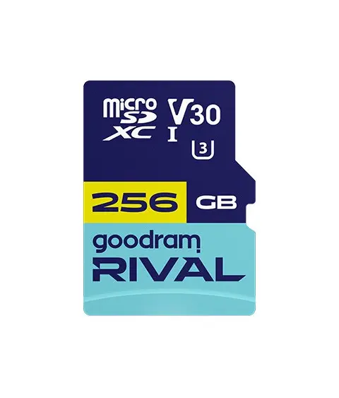 GOODRAM MicroSDXC 256GB V30 UHS I U3 RIVAL Adapter