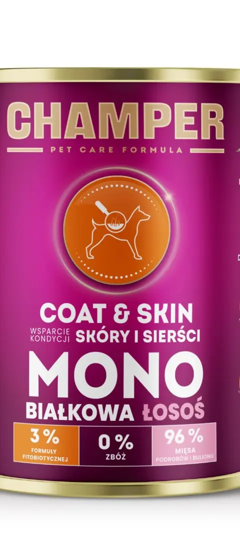 CHAMPER Coat Skin Monoprotein Salmon - Wet Dog Food - 400g