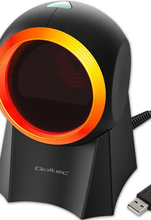 Qoltec 50857 Wired Desktop Barcode Scanner 1D 2D