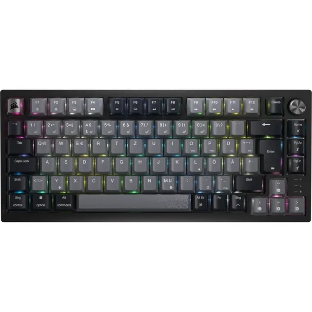 Corsair K65 PLUS WIRELESS 75 % RGB keyboard Gaming RF Wireless + USB QWERTZ German Black