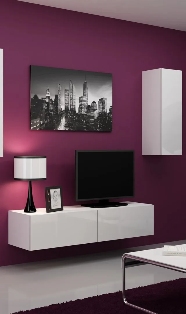 Cama Living Room Cabinet Set VIGO 7 White/White Gloss