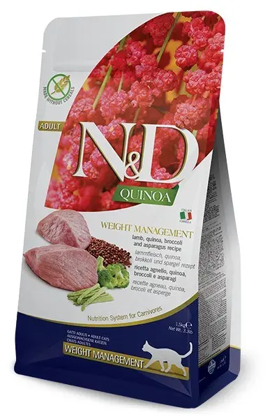 FARMINA N D Quinoa Weight Management Lamb Broccoli - Dry Cat Food - 5 Kg