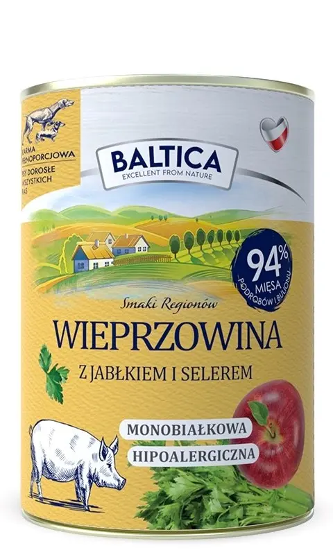 BALTICA Smaki RegionóW Pork With Apple - Wet Dog Food - 400g
