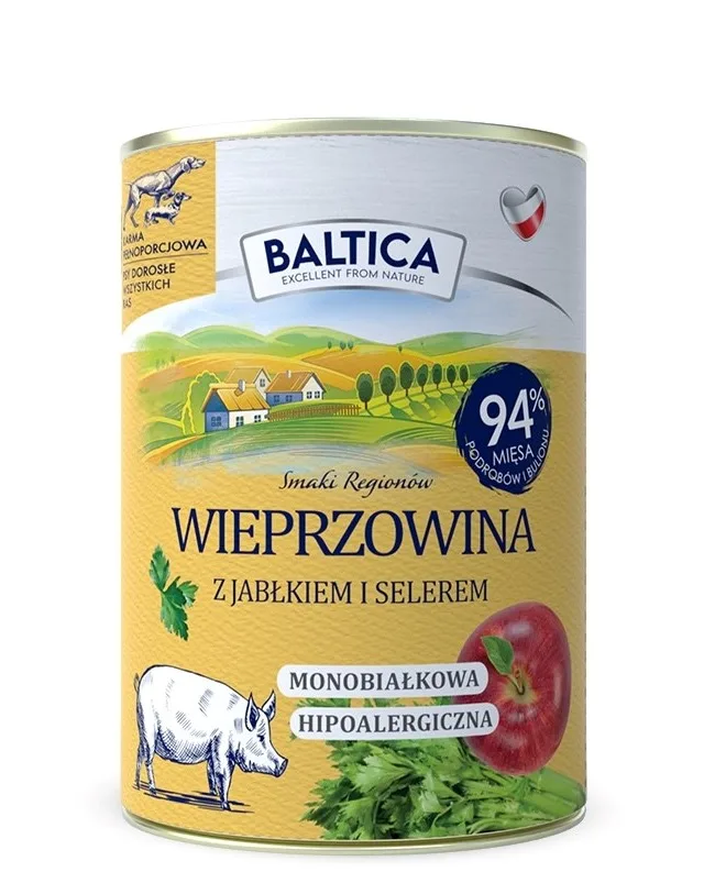 BALTICA Smaki RegionóW Pork With Apple - Wet Dog Food - 400g