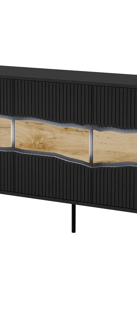 Cama INSERTO 3D Chest Of Drawers 143.5x40x80 Black LED