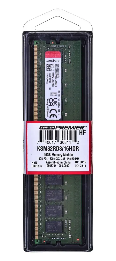 Kingston Technology KSM32RD8/16HDR memory module 16 GB 1 x 16 GB DDR4 288-pin DIMM ECC