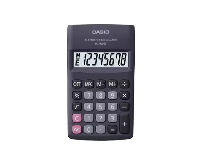 CASIO HL-815L-BK BOX Pocket Calculator 8-Digit 69.5x118mm Black