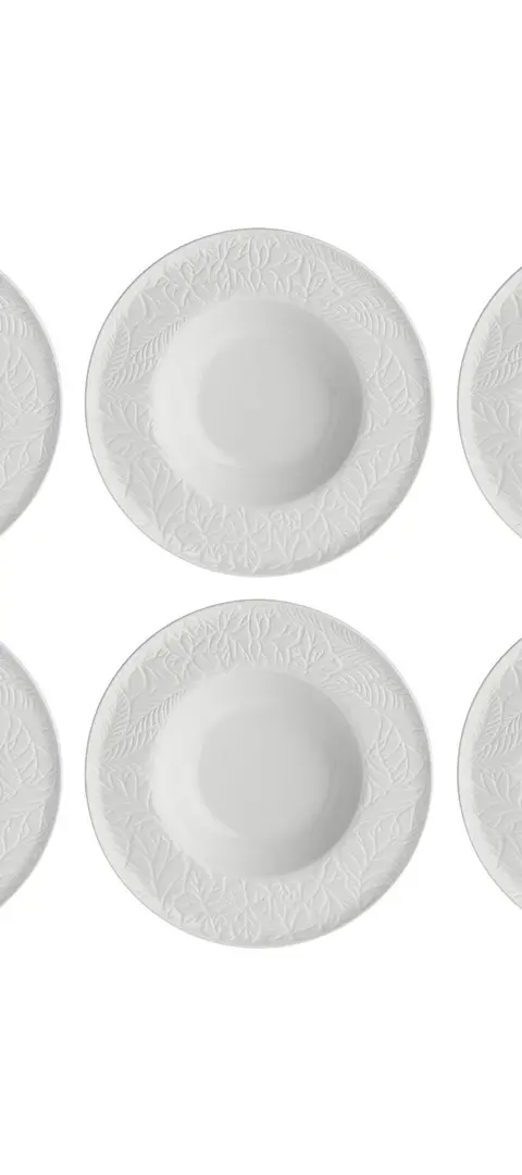 Set Of 6 Bosco Soup Plates - White 23 Cm