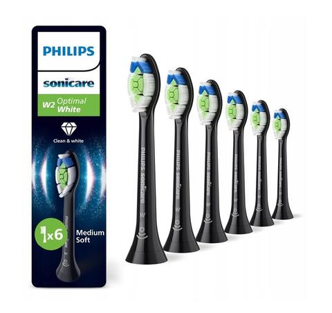 Aufsteckzahnbrste HX6066/88 / Sonicare W2 Optimal White 6-Pack Black