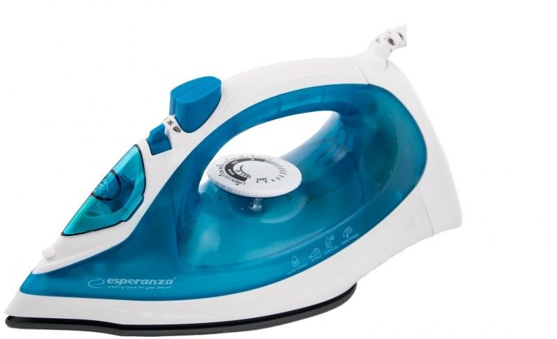 Esperanza EHI002 Iron Steam Iron Ceramic Soleplate Blue White 2200 W