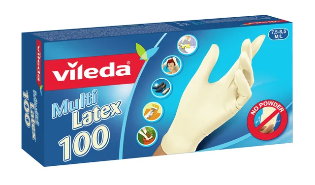 Vileda Multi Latex 100 Disposable gloves Beige 100 pc(s)
