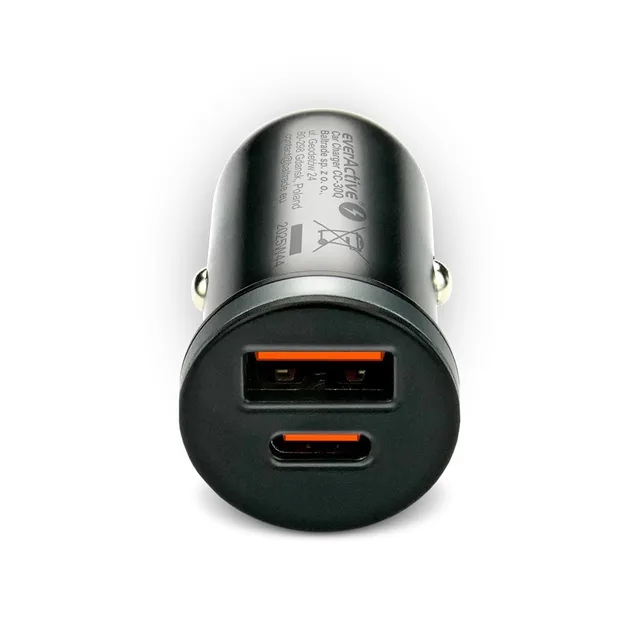 Car Charger EverActive CC-30Q USB USB-C QC 3.0 PD 35W