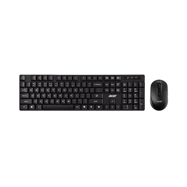 Acer Combo Set, Wireless Keyboard and Mouse AAK400, Rubber Dome Key Switch, RF 2.4GHz Dongle, Up to 1600 DPI, 10 Metres Range, Black