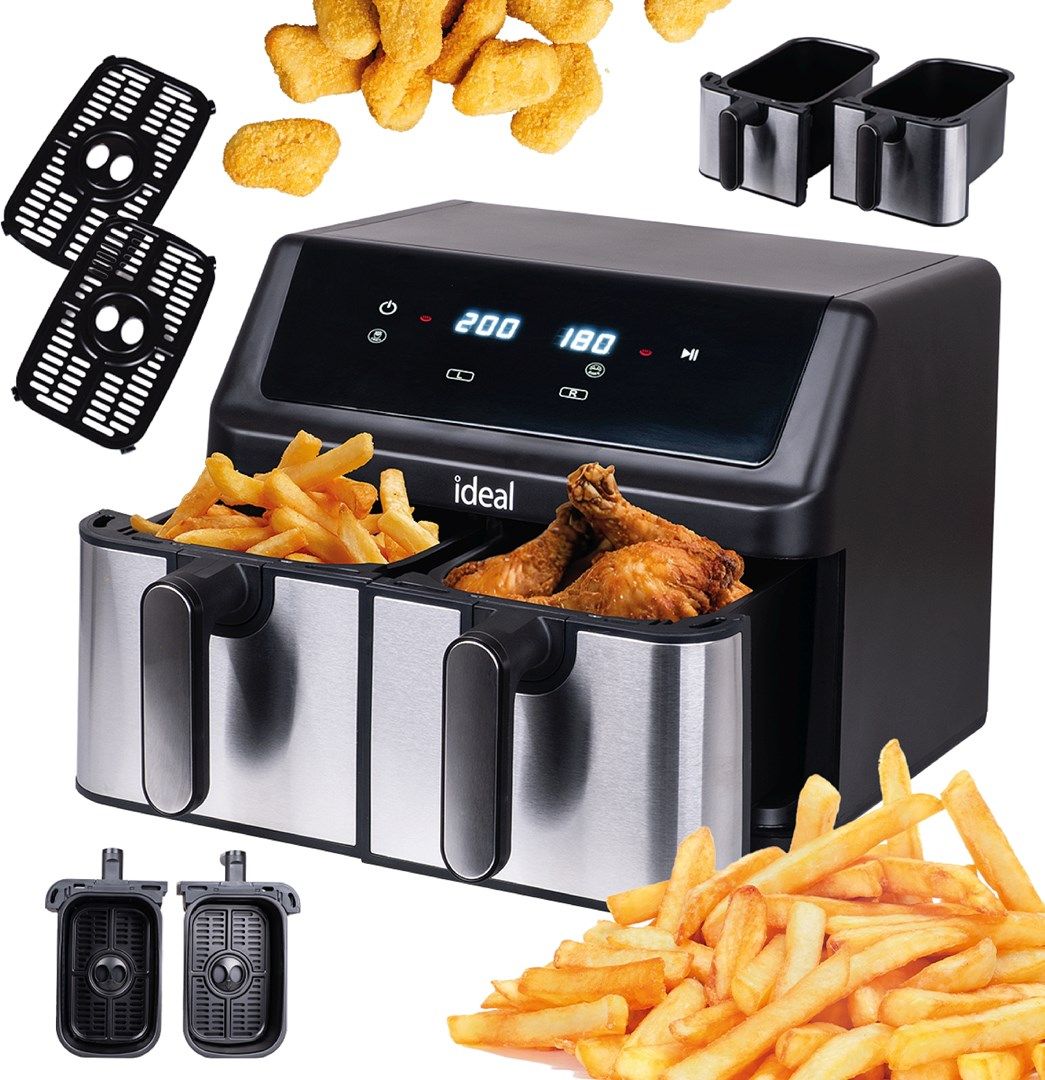 IDEAL Fat-Free Fryer Double Horizontal 9L 8 Functions - Including Food Drying