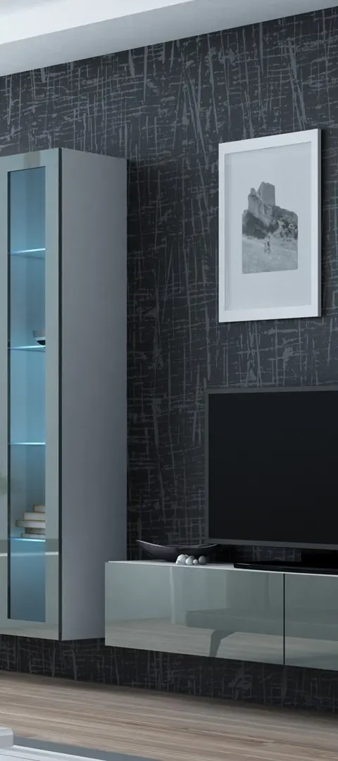 Cama Living Room Cabinet Set VIGO 10 White/Grey Gloss