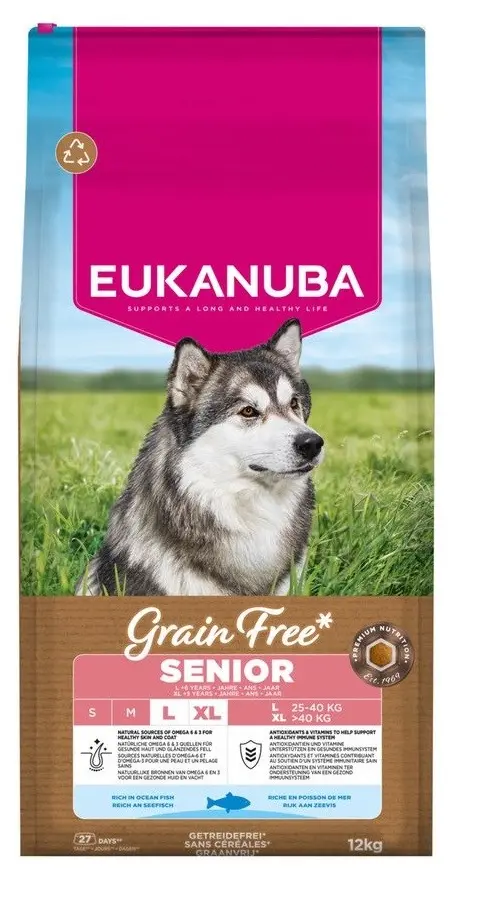 EUKANUBA Grain Free Senior Large Ocean Fish - Dry Dog Food - 12kg