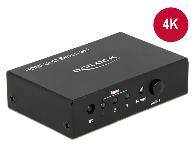 Delock HDMI UHD Switch 3xHDMI IN 1xHDMI Out
