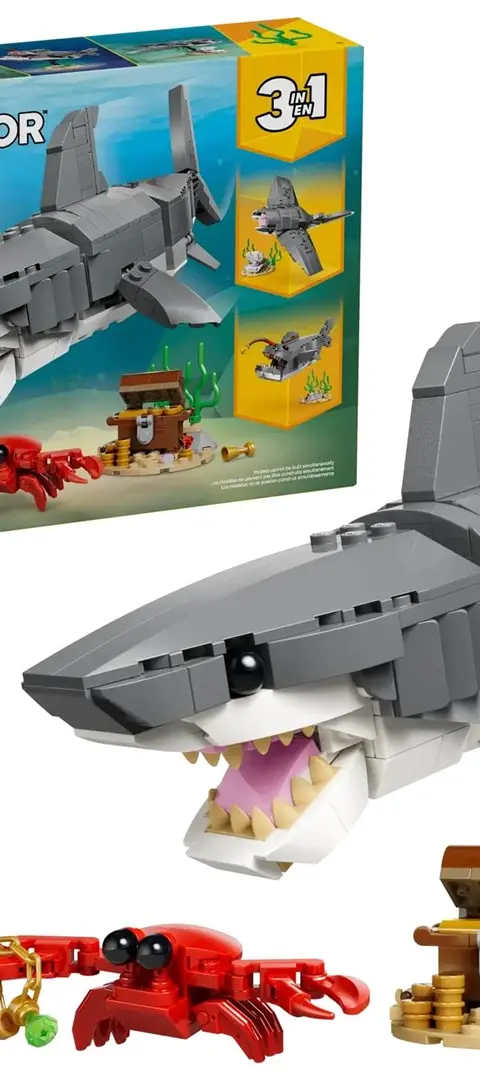 LEGO 31381 Creator 3-In-1 Wilder Hai Mit Schatztruhe