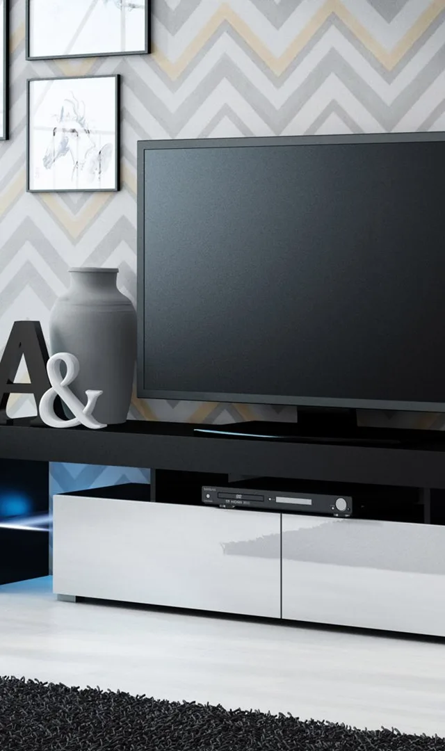 RTV SOLO Cabinet 200x45x35 Black/Gloss White