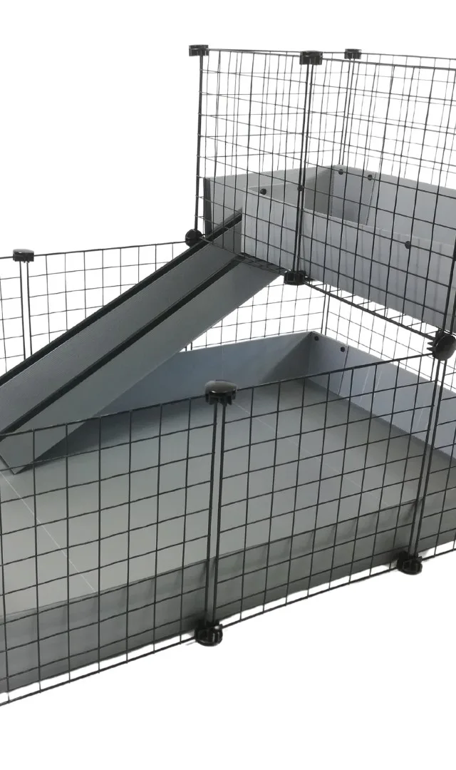 C C Modular Cage One-Storey 3x2 Loft 2x1 Silver Ramp
