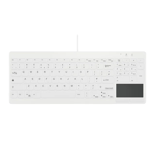 Contour Design Active Key Contour QuickClean Medical Keyboard IP68 Touchpad Compact Wired White UK C7412