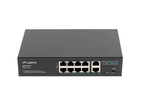 Lanberg RSFE-8P-2GE-120 network switch Unmanaged Gigabit Ethernet (10/100/1000) Power over Ethernet (PoE) 1U Black